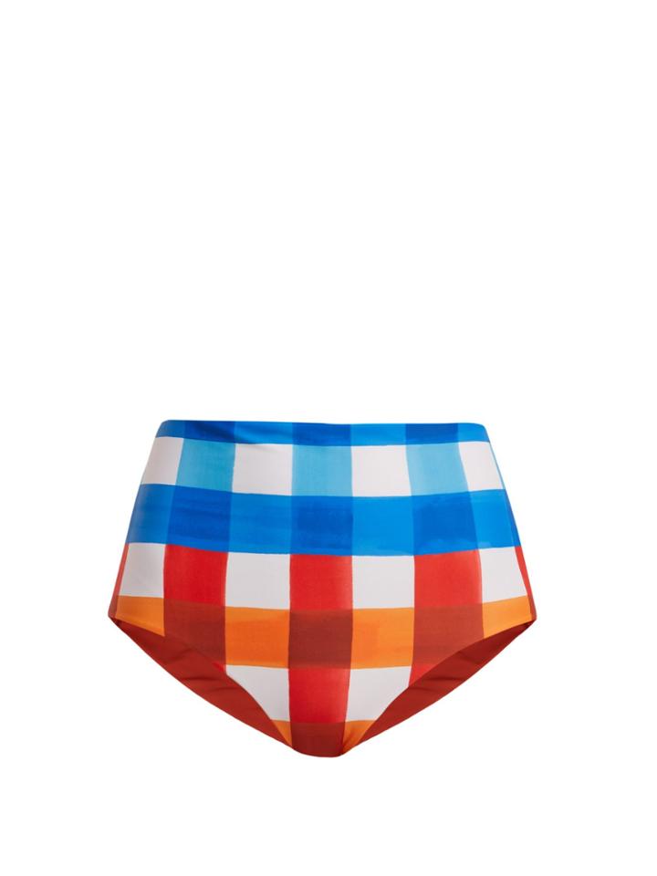 Mara Hoffman Lydia Dejeuner Plaid-print Bikini Briefs