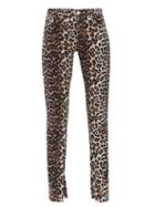 Matchesfashion.com Ganni - Split Hem Leopard Print Skinny Jeans - Womens - Leopard