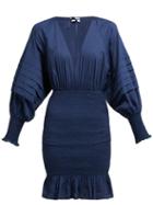 Matchesfashion.com Rhode - Anya Smocked Mini Dress - Womens - Navy