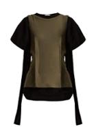 Jw Anderson Double Layer Cotton-jersey Drape-back Top