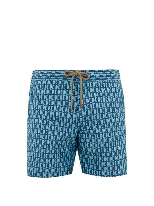 Matchesfashion.com Thorsun - Luna Print Titan Fit Swim Shorts - Mens - Blue