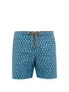 Matchesfashion.com Thorsun - Luna Print Titan Fit Swim Shorts - Mens - Blue
