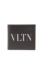 Matchesfashion.com Valentino Garavani - Vltn-print Leather Bi-fold Wallet - Mens - Black White