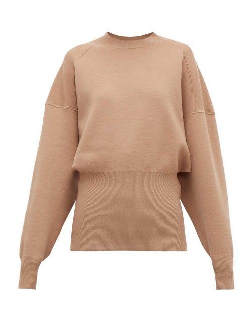 Matchesfashion.com Acne Studios - Kaphne Blouson Sleeve Jersey Sweater - Womens - Camel