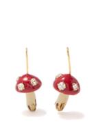 Marni - Mushroom Crystal-embellished Earrings - Womens - Red Multi