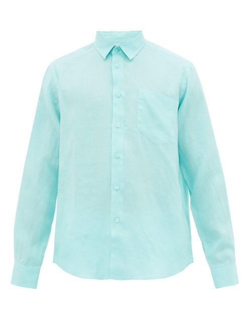 Matchesfashion.com Vilebrequin - Button Down Linen Shirt - Mens - Green