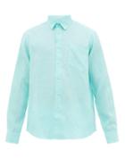 Matchesfashion.com Vilebrequin - Button Down Linen Shirt - Mens - Green