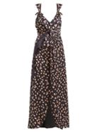 Matchesfashion.com Self-portrait - Floral Print Satin Dress - Womens - Black Multi