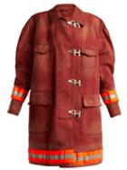 Matchesfashion.com Calvin Klein 205w39nyc - Oversized Cotton Twill Firefighter Coat - Womens - Burgundy