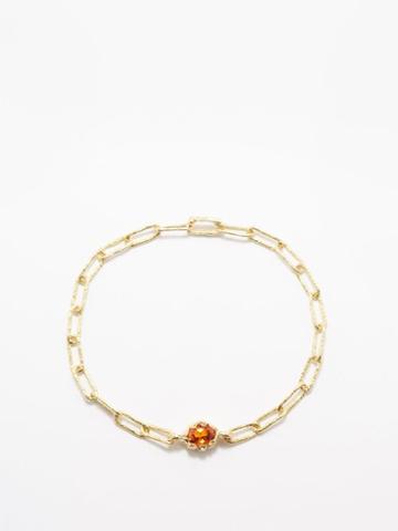 Healers - Spessartine Garnet & 18kt Recycled Gold Bracelet - Mens - Gold