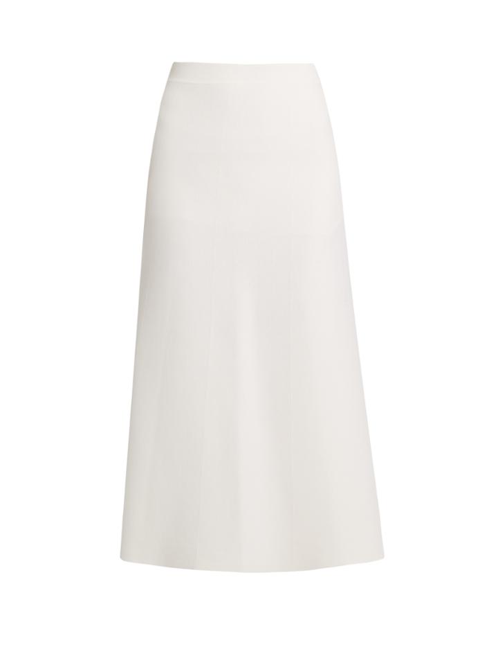 Calvin Klein Collection Dusty A-line Wool Skirt