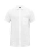 Matchesfashion.com Frescobol Carioca - Cutaway Collar Linen Shirt - Mens - White