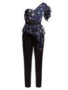 Matchesfashion.com Self-portrait - Star Studded Jumpsuit - Womens - Navy