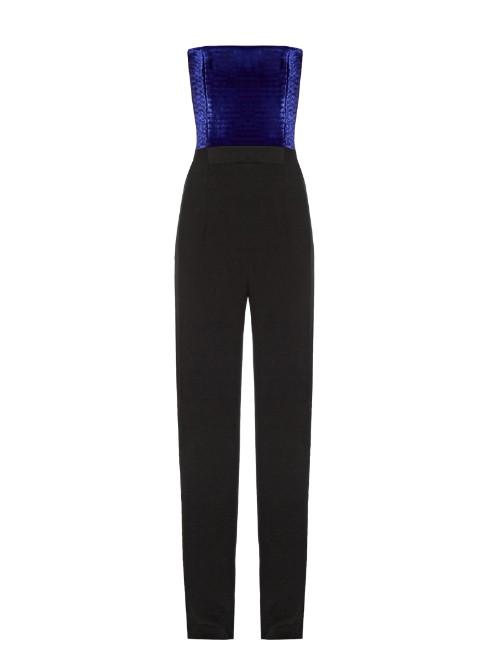 Galvan Contrast-panel Strapless Jumpsuit