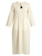 Masscob Lace-up Wool And Linen-blend Dress