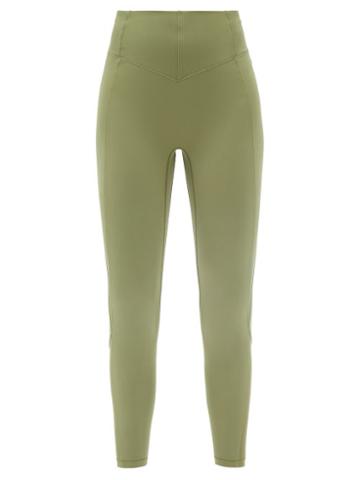 Le Ore - Andria High-rise Cropped Leggings - Womens - Olive Green