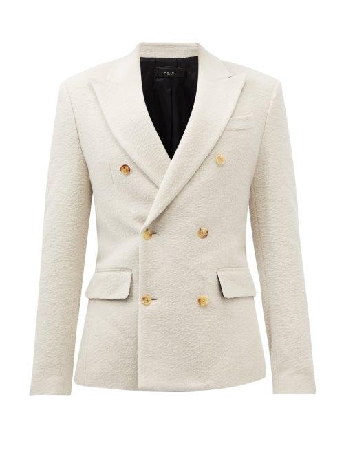 Amiri - Double-breasted Felted-wool Blend Suit Jacket - Mens - Ivory