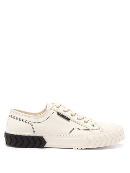 Matchesfashion.com Both - Raised Sole Low Top Canvas Trainers - Mens - White Black