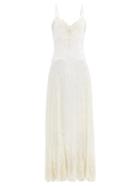 Matchesfashion.com Paco Rabanne - Floral-embroidered Silk-chiffon Dress - Womens - Ivory