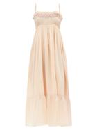 Ladies Beachwear Anaak - Rosa Shirred Cotton-khadi Maxi Dress - Womens - Light Pink