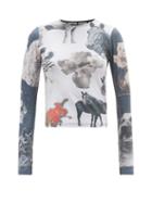 Matchesfashion.com Chopova Lowena - Collage-print Stretch-jersey Long-sleeved T-shirt - Womens - Black White