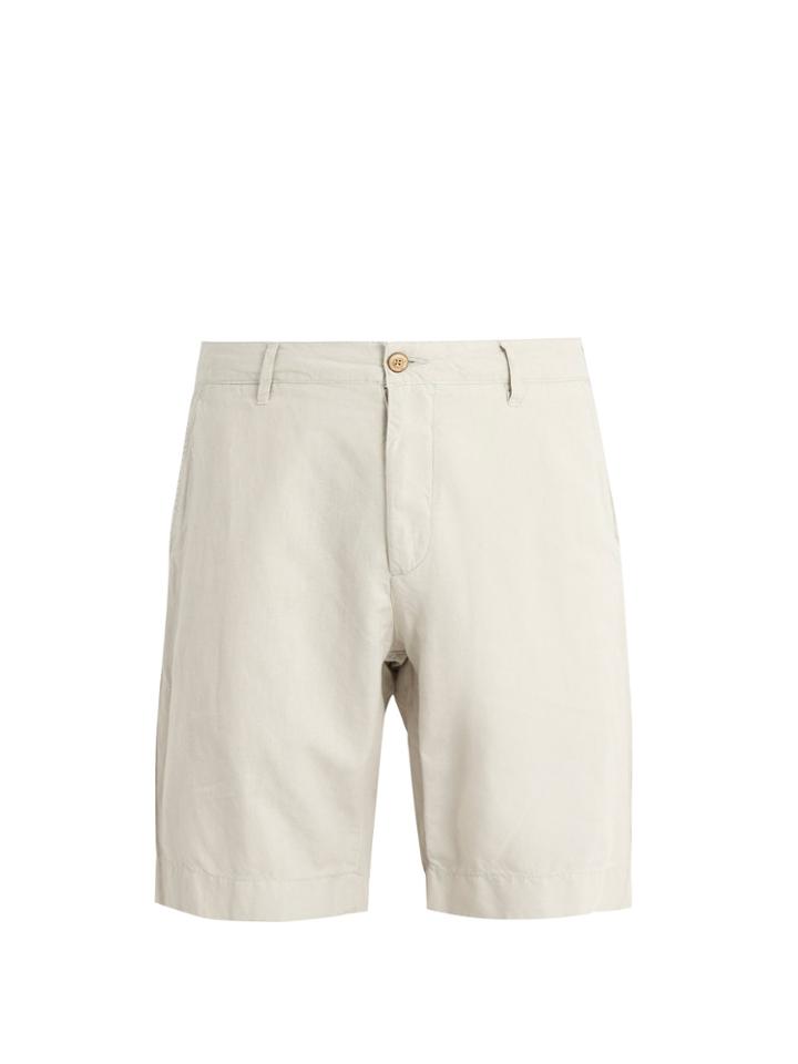 Faherty Mid-rise Straight-leg Cotton-blend Shorts