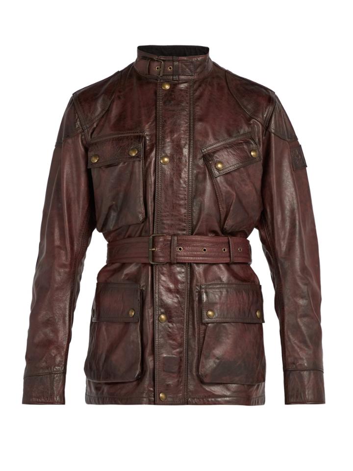 Belstaff Panther Asymmetric Pocket Leather Jacket