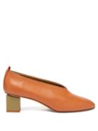 Matchesfashion.com Gray Matters - Mildred Block-heel Leather Pumps - Womens - Tan Multi