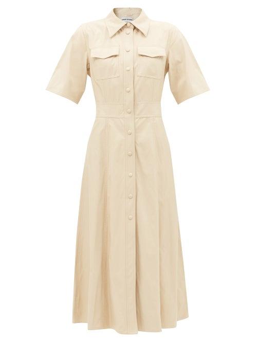Stand Studio - Nahara Faux-leather Shirt Dress - Womens - Ivory