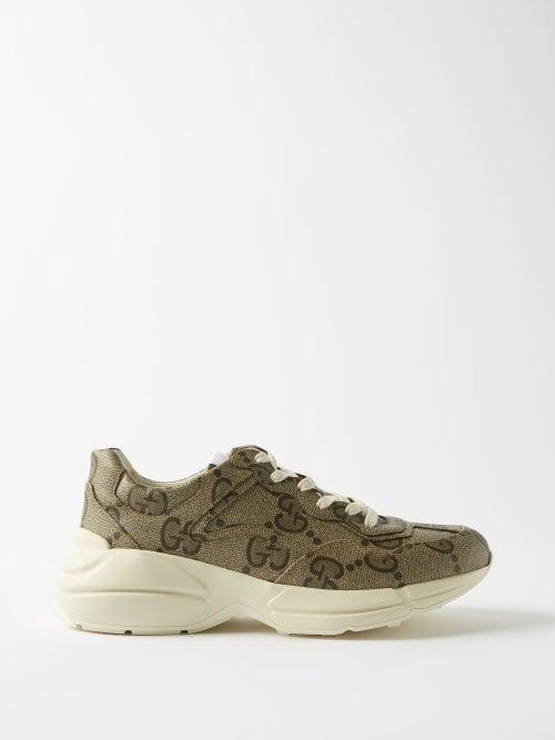 Gucci - Rhyton Cotton-blend Canvas Trainers - Mens - Beige