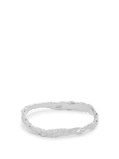 Matchesfashion.com Chlo - Anouck Crinkle Effect Brass Bracelet - Womens - Silver