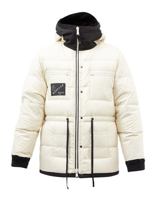 7 Moncler Frgmt Hiroshi Fujiwara - Glostery Hooded Reversible Quilted Down Coat - Mens - White