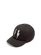 Neil Barrett Lightning Bolt-embroidered Baseball Cap