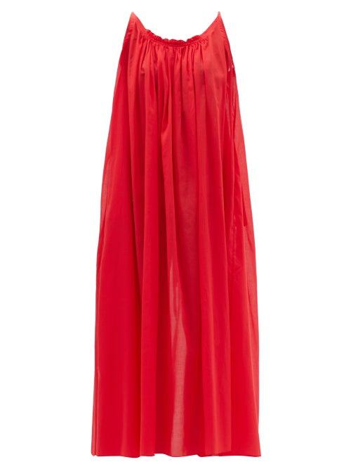Loup Charmant - Scooped-back Organic-cotton Voile Maxi Dress - Womens - Red