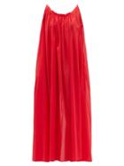Loup Charmant - Scooped-back Organic-cotton Voile Maxi Dress - Womens - Red