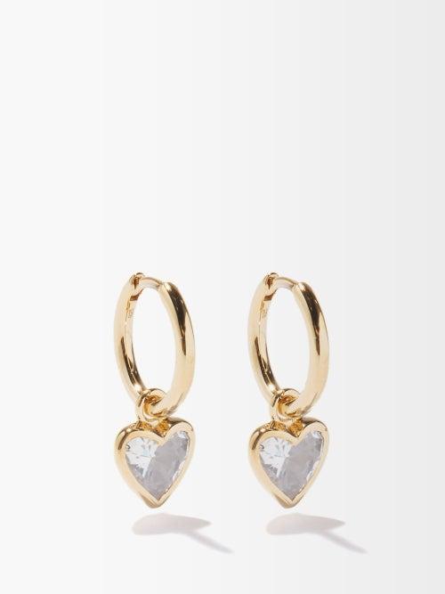 Theodora C. - Heart Quartz & Gold-plated Hoop Earrings - Womens - Gold Multi