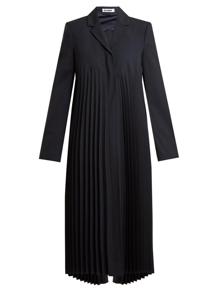Jil Sander Espinosa Pleated Wool-blend Coat