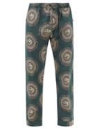 Desmond & Dempsey - Kiwi-print Cotton Pyjama Trousers - Mens - Green Print