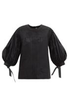 Matchesfashion.com Jil Sander - Tie-cuff Pintucked Cotton Blouse - Womens - Black