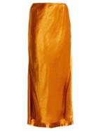 Matchesfashion.com Sies Marjan - Xael Bias Cut Satin Midi Skirt - Womens - Dark Orange