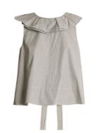 Tibi Ruffle-trimmed Striped Cotton Cropped Top