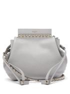 Matchesfashion.com Valentino - Rockstud Grained Leather Bucket Bag - Womens - Light Grey