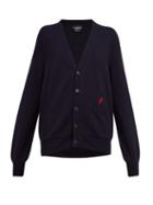 Matchesfashion.com Calvin Klein 205w39nyc - Embroidered Blood Drop Wool Blend Cardigan - Womens - Navy Multi