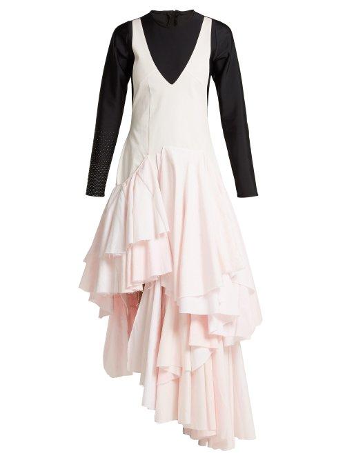 Matchesfashion.com Marine Serre - X Swarovski Upcycled Woven Midi Dress - Womens - Pink