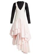 Matchesfashion.com Marine Serre - X Swarovski Upcycled Woven Midi Dress - Womens - Pink