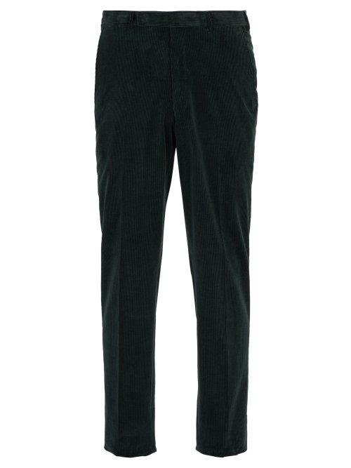 Matchesfashion.com Ermenegildo Zegna - Cotton And Cashmere Blend Corduroy Trousers - Mens - Green