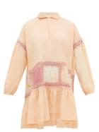 Matchesfashion.com Story Mfg - Olga Crochet Trim Voile Mini Dress - Womens - Pink