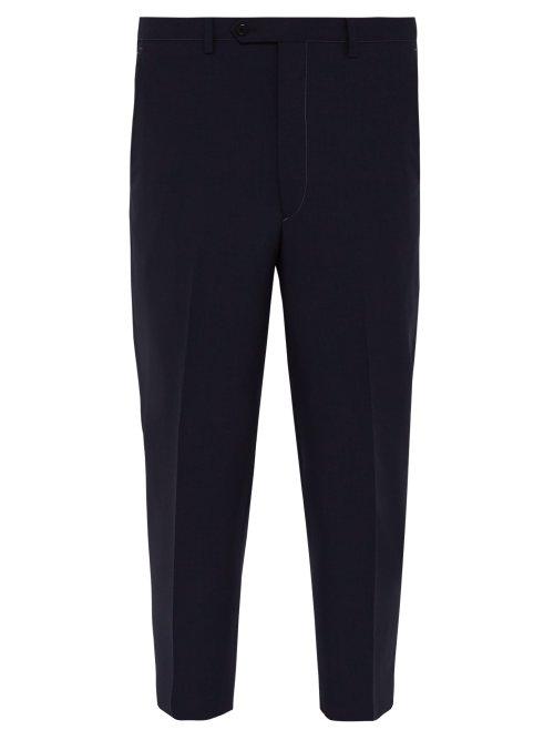 Matchesfashion.com Prada - Cropped Tailored Wool Trousers - Mens - Navy
