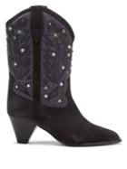 Matchesfashion.com Isabel Marant - Luliette Studded Cone-heel Suede Boots - Womens - Black