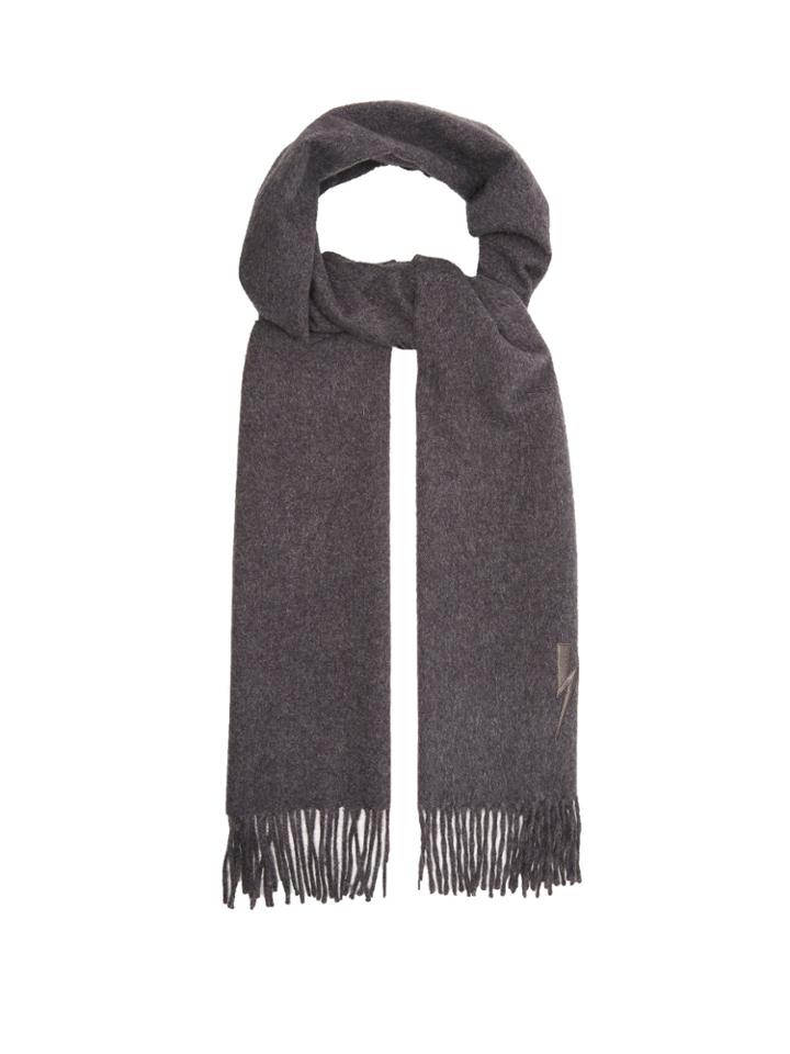 Neil Barrett Lightning Bolt-embroidered Scarf